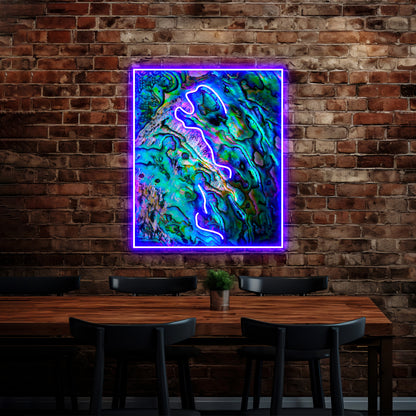 Shiny Mother Of Pearl Paua Abalone Shell Wall Artwork Neon Signs