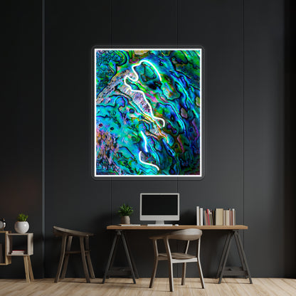 Shiny Mother Of Pearl Paua Abalone Shell Wall Artwork Neon Signs