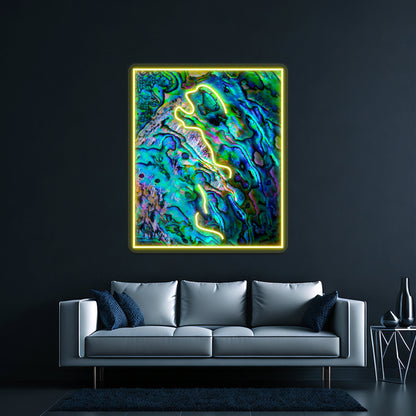 Shiny Mother Of Pearl Paua Abalone Shell Wall Artwork Neon Signs