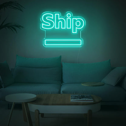 Ship-Shaped Warm Yellow Led Neon Sign For Nautical Home Decor | Shineneon