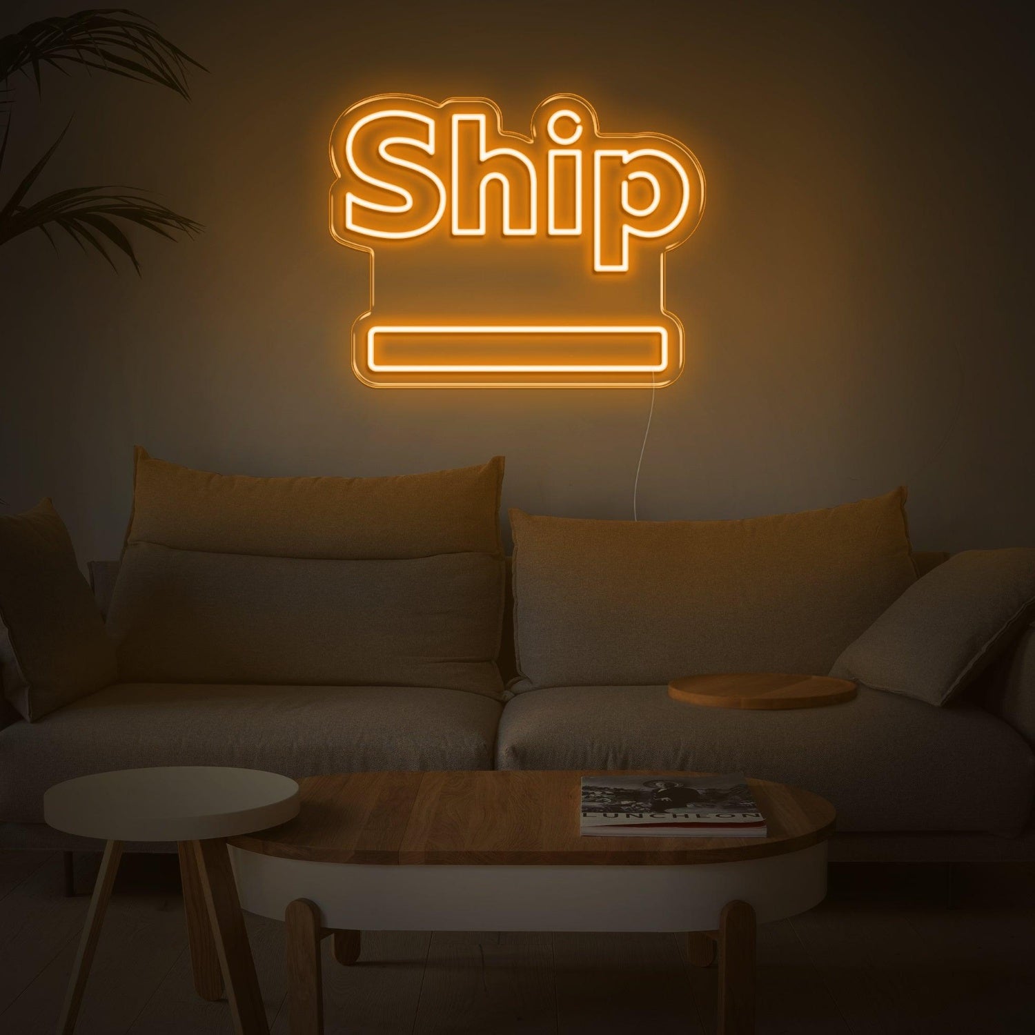 Ship-Shaped Warm Yellow Led Neon Sign For Nautical Home Decor | Shineneon