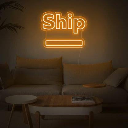 Ship-Shaped Warm Yellow Led Neon Sign For Nautical Home Decor | Shineneon