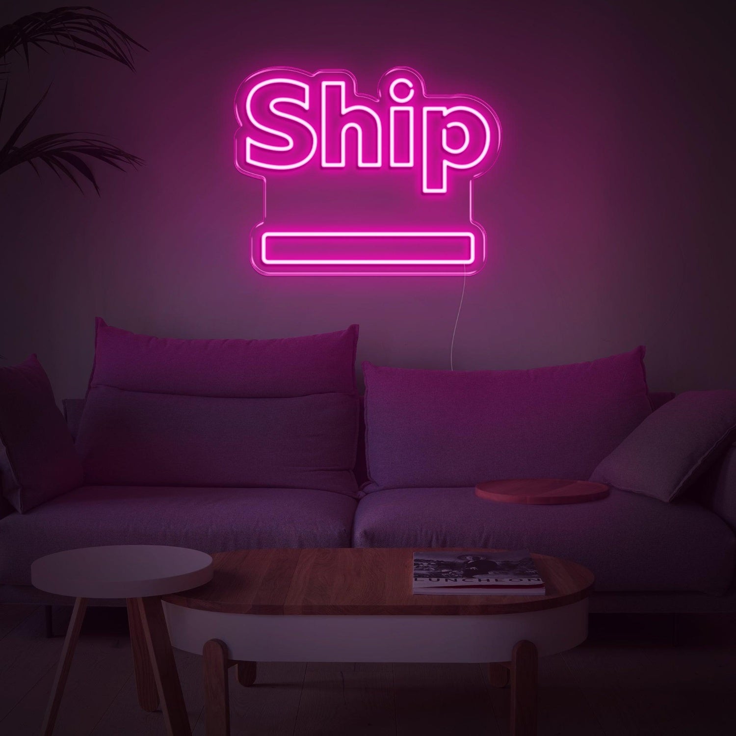 Ship-Shaped Warm Yellow Led Neon Sign For Nautical Home Decor | Shineneon