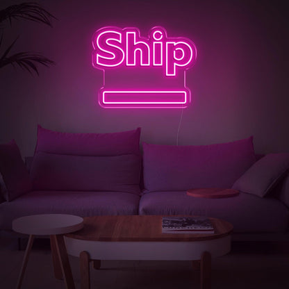 Ship-Shaped Warm Yellow Led Neon Sign For Nautical Home Decor | Shineneon