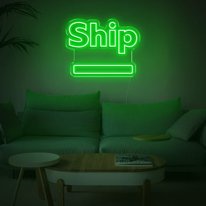 Ship-Shaped Warm Yellow Led Neon Sign For Nautical Home Decor | Shineneon