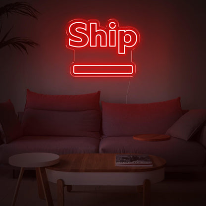 Ship-Shaped Warm Yellow Led Neon Sign For Nautical Home Decor | Shineneon