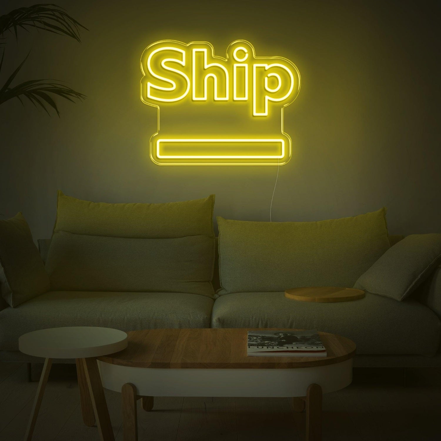 Ship-Shaped Warm Yellow Led Neon Sign For Nautical Home Decor | Shineneon