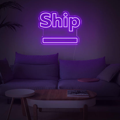 Ship-Shaped Warm Yellow Led Neon Sign For Nautical Home Decor | Shineneon