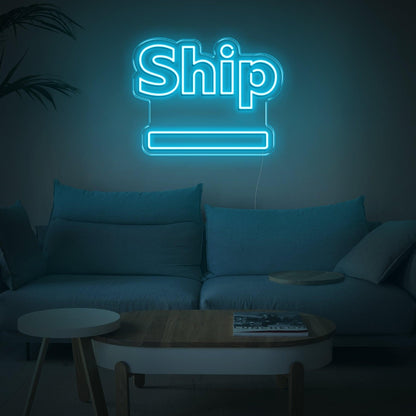 Ship-Shaped Warm Yellow Led Neon Sign For Nautical Home Decor | Shineneon