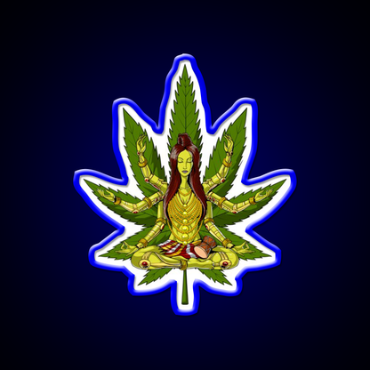 Shiva Weed Meditation Hemp Inspired Green Leaf Led Neon Sign Rgb Color - LED neon sign view 5