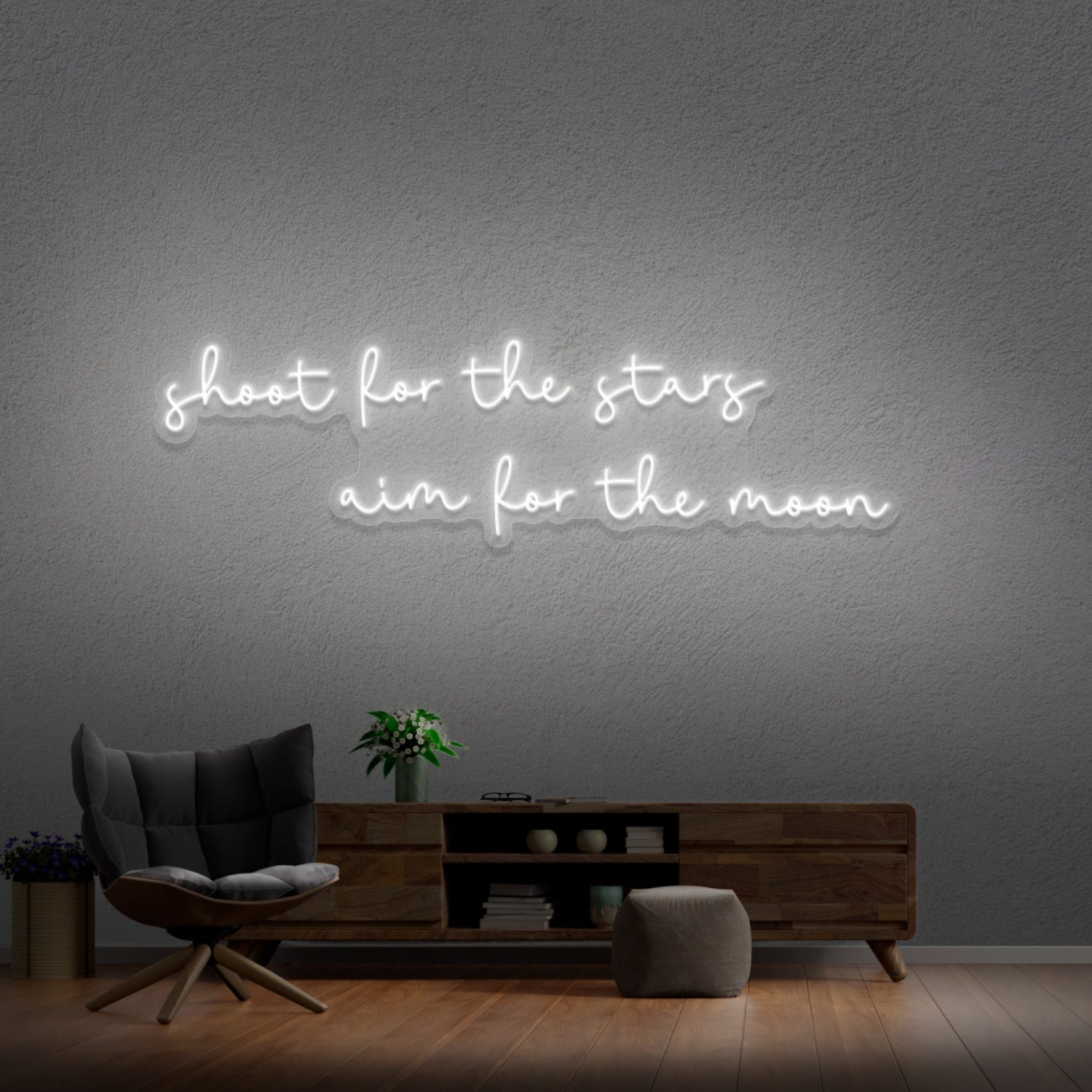 Shoot For The Stars Aim For The Moon Neon Sign | Shineneon