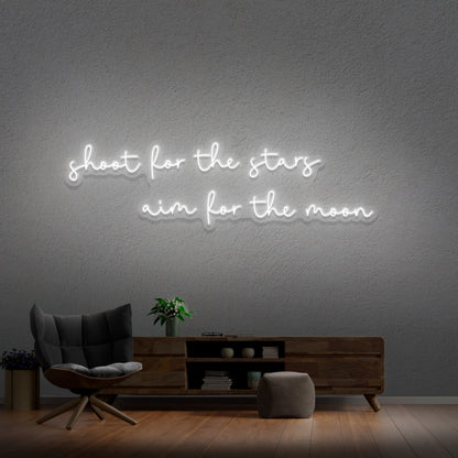 Shoot For The Stars Aim For The Moon Neon Sign | Shineneon