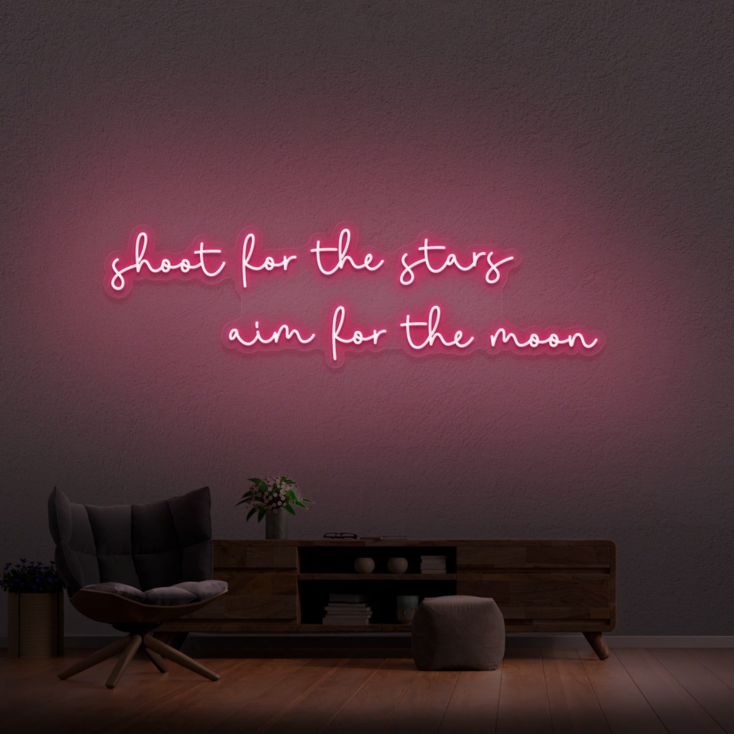 Shoot For The Stars Aim For The Moon Neon Sign | Shineneon