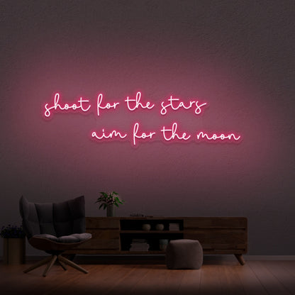 Shoot For The Stars Aim For The Moon Neon Sign | Shineneon