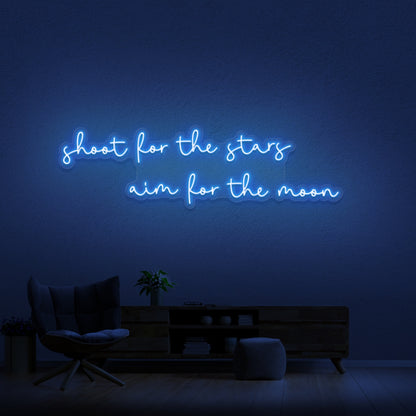 Shoot For The Stars Aim For The Moon Neon Sign | Shineneon