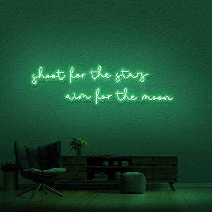 Shoot For The Stars Aim For The Moon Neon Sign | Shineneon