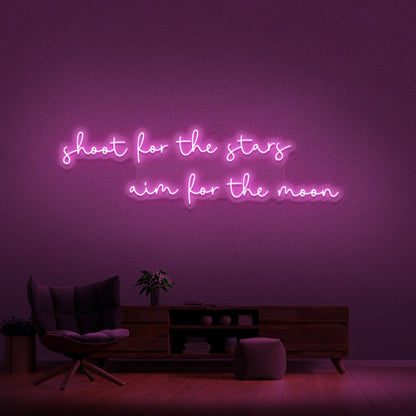 Shoot For The Stars Aim For The Moon Neon Sign | Shineneon
