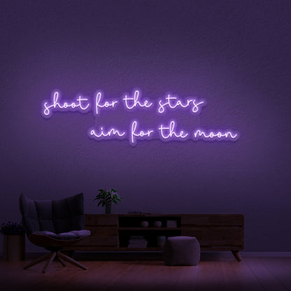 Shoot For The Stars Aim For The Moon Neon Sign | Shineneon