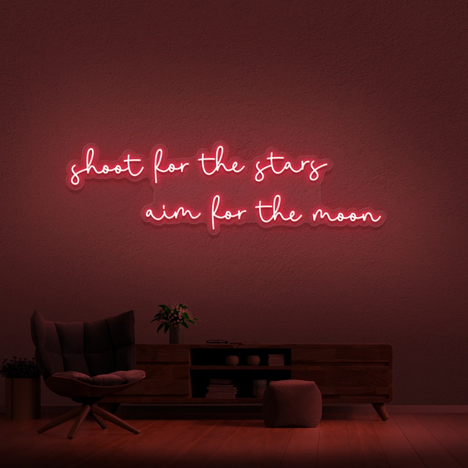 Shoot For The Stars Aim For The Moon Neon Sign | Shineneon