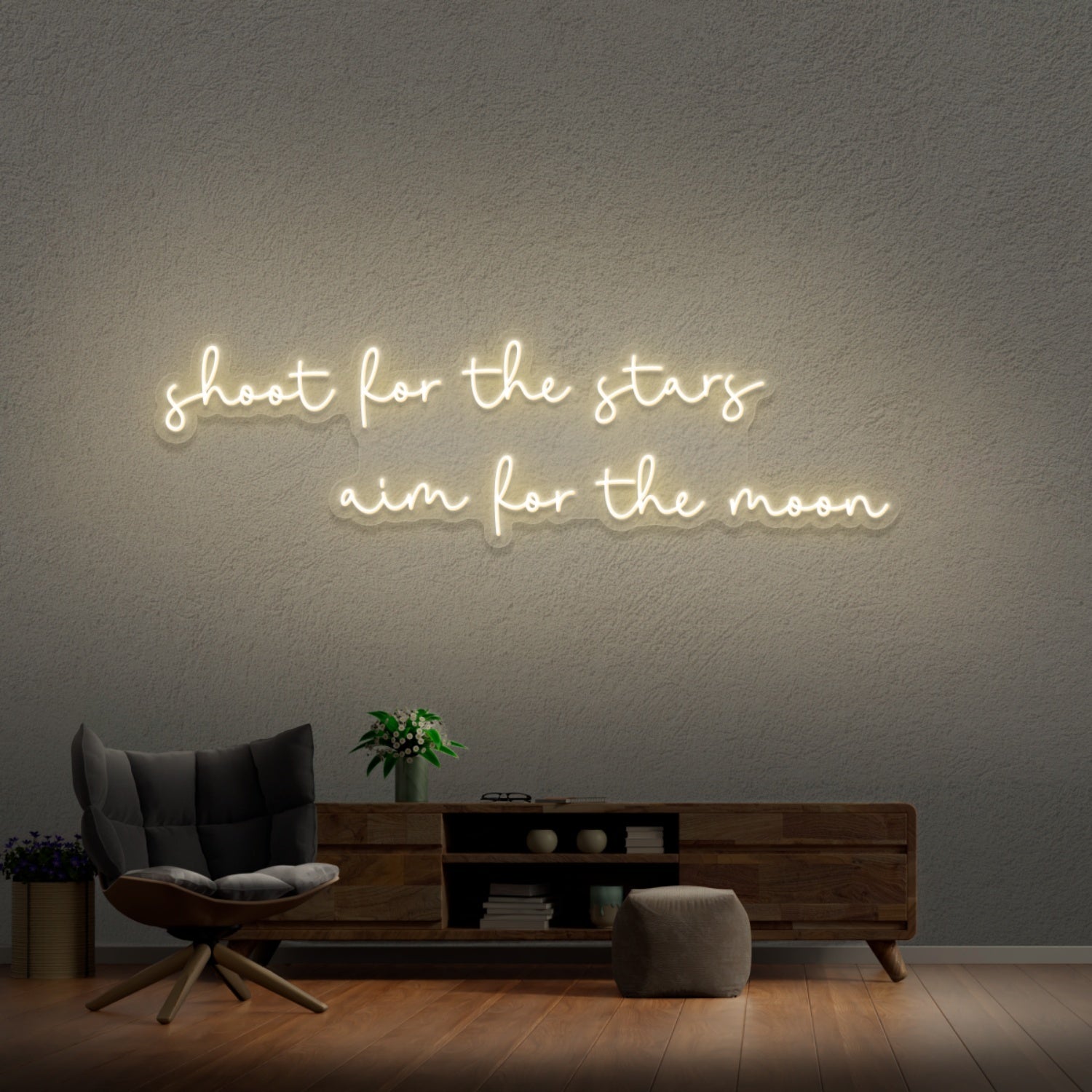Shoot For The Stars Aim For The Moon Neon Sign | Shineneon