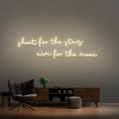 Shoot For The Stars Aim For The Moon Neon Sign | Shineneon