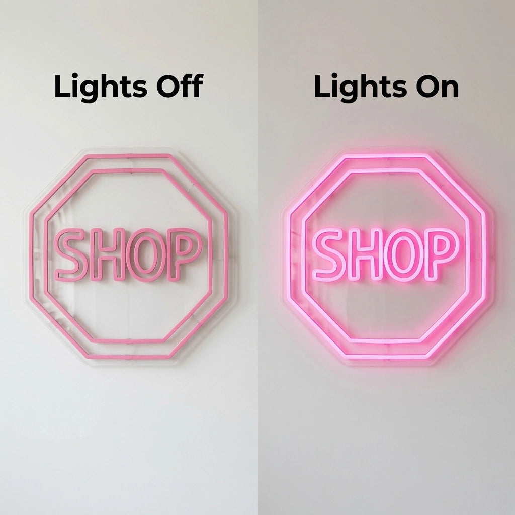 Shop LED Neon Sign Wall Neon Sign - 06 Day Night Comparison