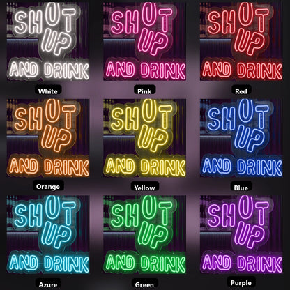 Shop Up And Drink LED Neon Sign - 05 Color Grid