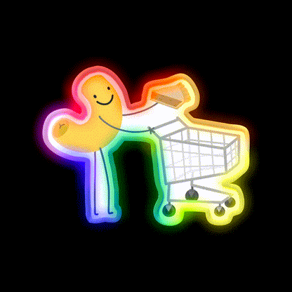 Shopping Noodle Snack Food Led Neon Sign Rgb Color - LED neon sign close-up detail