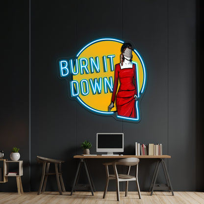 Shosanna Burns It Down Artwork Custom Led Signs