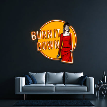 Shosanna Burns It Down Artwork Custom Led Signs