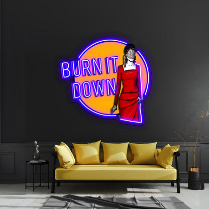 Shosanna Burns It Down Artwork Custom Led Signs