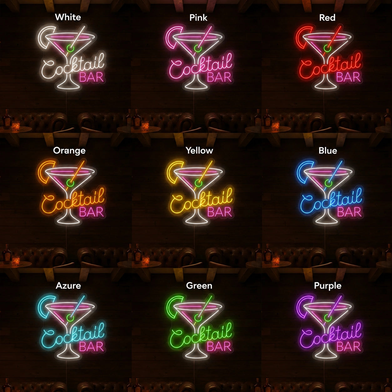 Shot Bar Neon Sign LED Neon Sign color grid