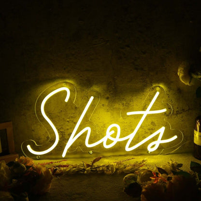 Shots Yellow Led Neon Sign - Shineneon