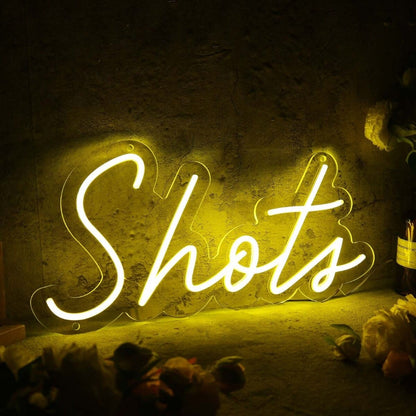 Shots Yellow Led Neon Sign - Shineneon