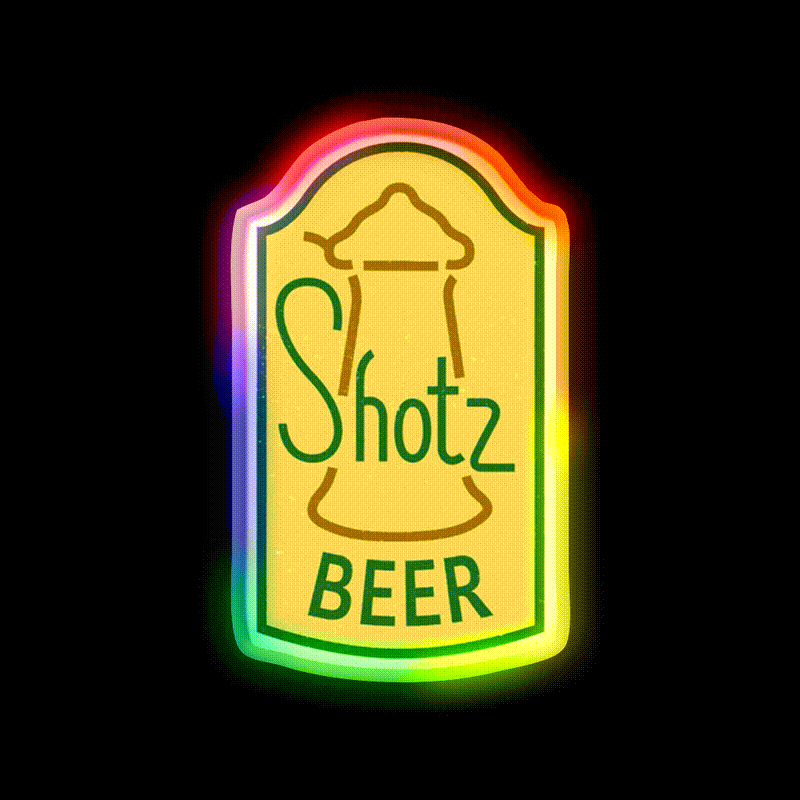 Shotz Beer Classic Beer Bar Decor Led Neon Sign Rgb Color - LED neon sign close-up detail