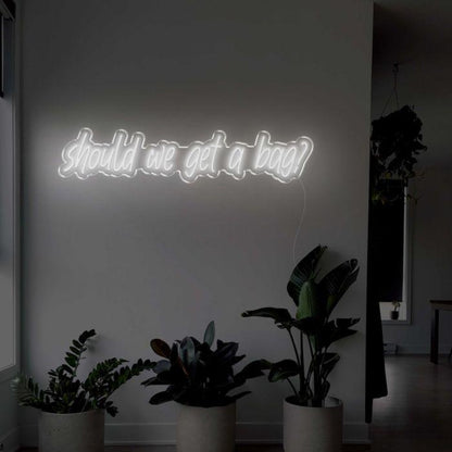Should We Get A Bag Pink Handwritten Led Neon Sign For Home Decor | Shineneon