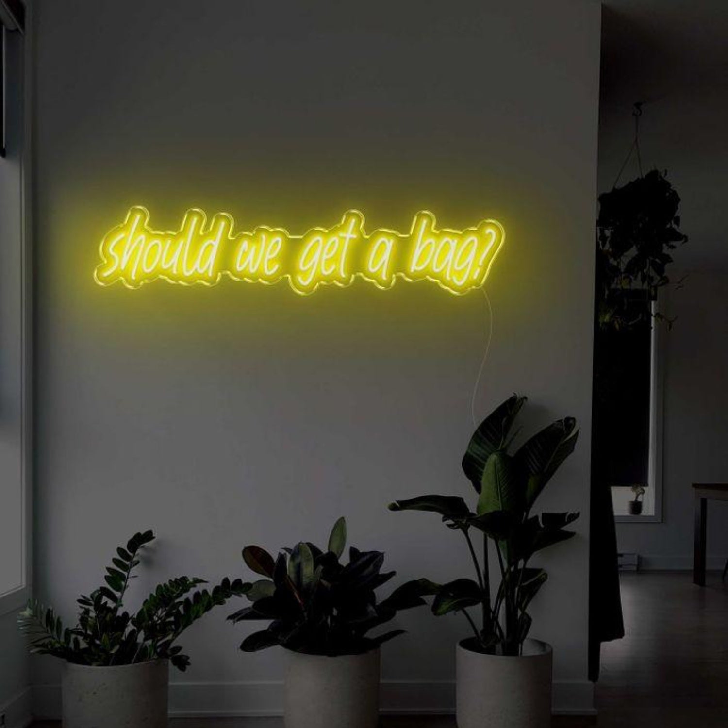 Should We Get A Bag Pink Handwritten Led Neon Sign For Home Decor | Shineneon