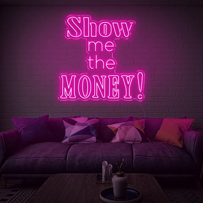 Show Me The Money Led Neon Sign Retro Orange Wall Decor For Home Bar | Shineneon