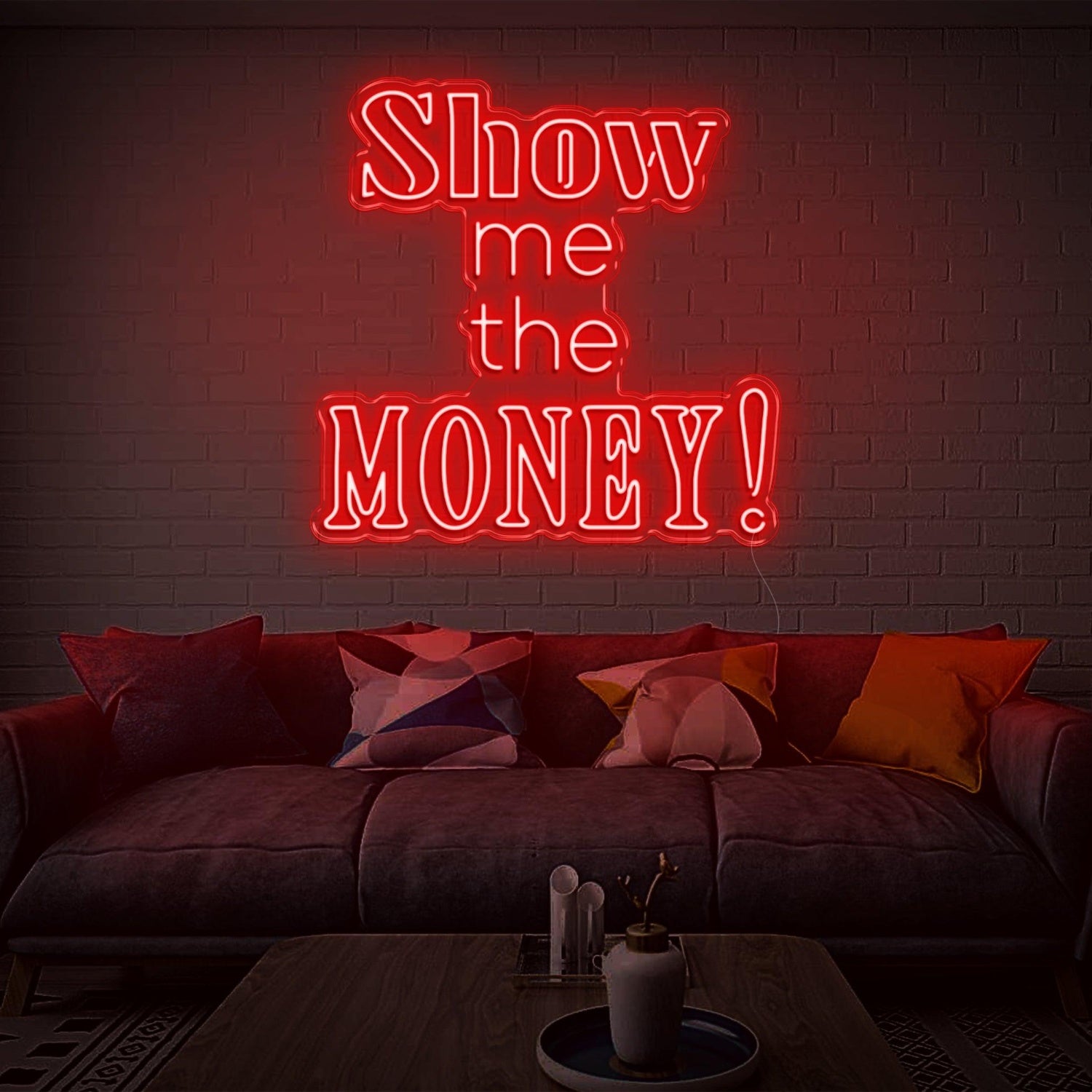 Show Me The Money Led Neon Sign Retro Orange Wall Decor For Home Bar | Shineneon
