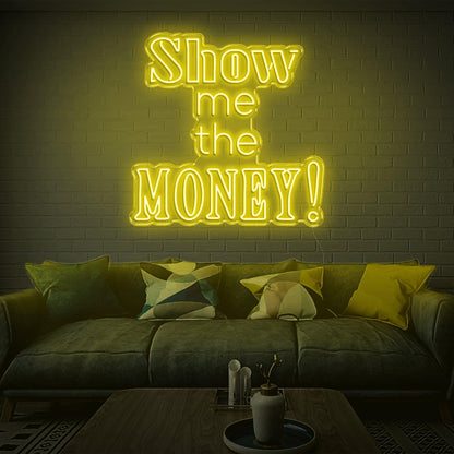 Show Me The Money Led Neon Sign Retro Orange Wall Decor For Home Bar | Shineneon