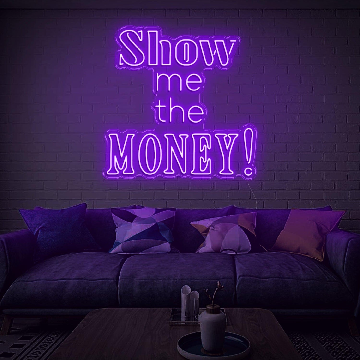 Show Me The Money Led Neon Sign Retro Orange Wall Decor For Home Bar | Shineneon