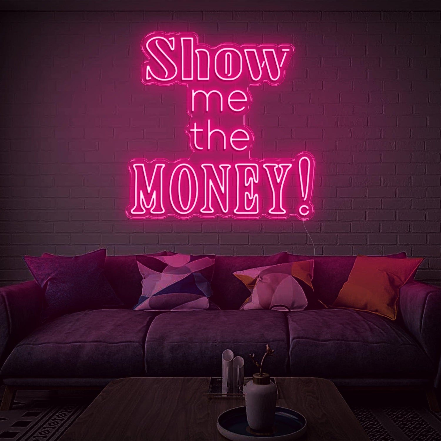 Show Me The Money Led Neon Sign Retro Orange Wall Decor For Home Bar | Shineneon