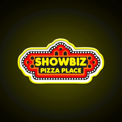 Showbiz Pizza Fast Food Led Neon Sign For Burger Place Rgb Color - Custom LED neon sign front view