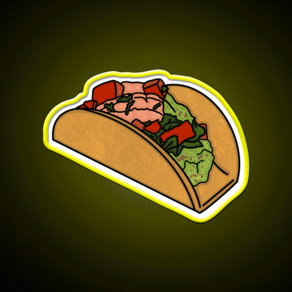 Shrimp Taco Led Neon Sign Mexican Food Sign Rgb Color - Custom LED neon sign front view