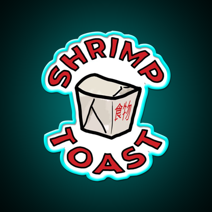 Shrimp Toast Led Neon Sign Chinese Food Rgb Color - Size and dimension reference