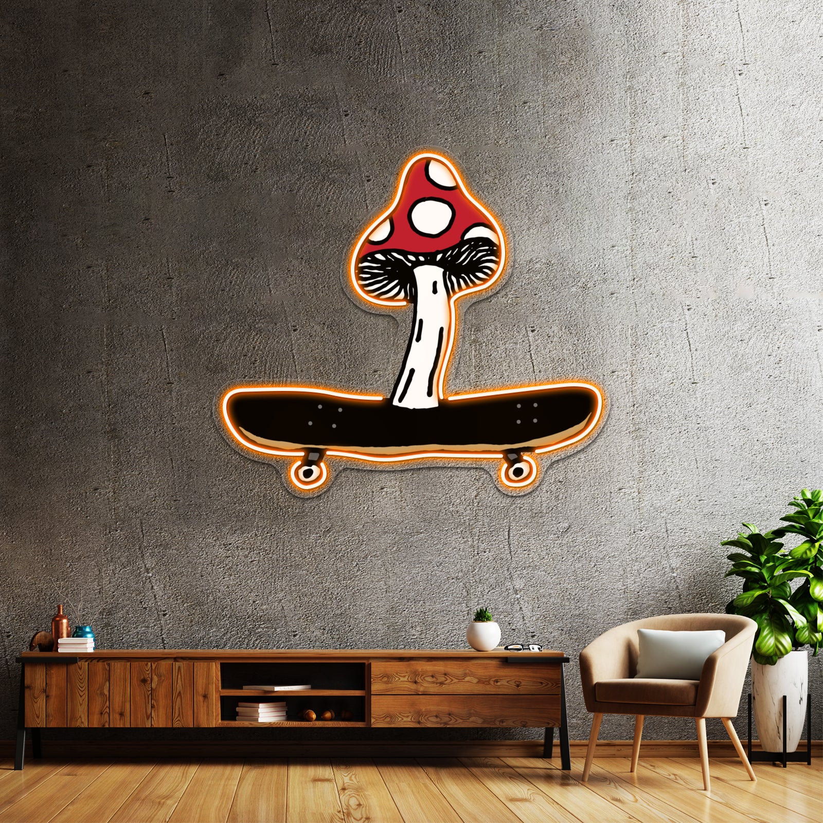 Shroom On A Board Wall Artwork Neon Signs | Shineneon
