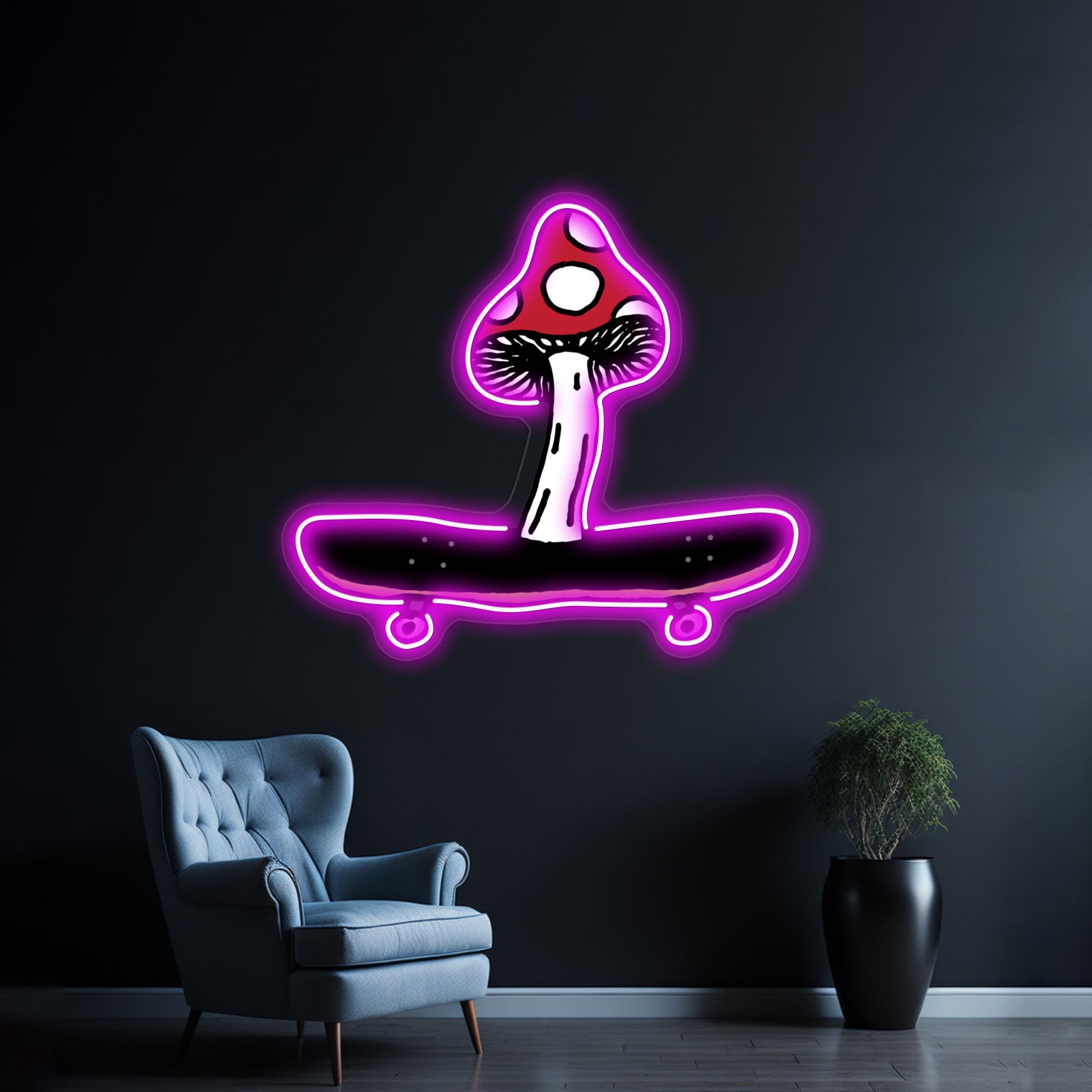 Shroom On A Board Wall Artwork Neon Signs | Shineneon