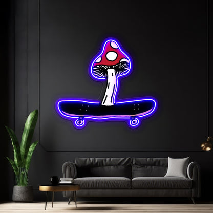 Shroom On A Board Wall Artwork Neon Signs