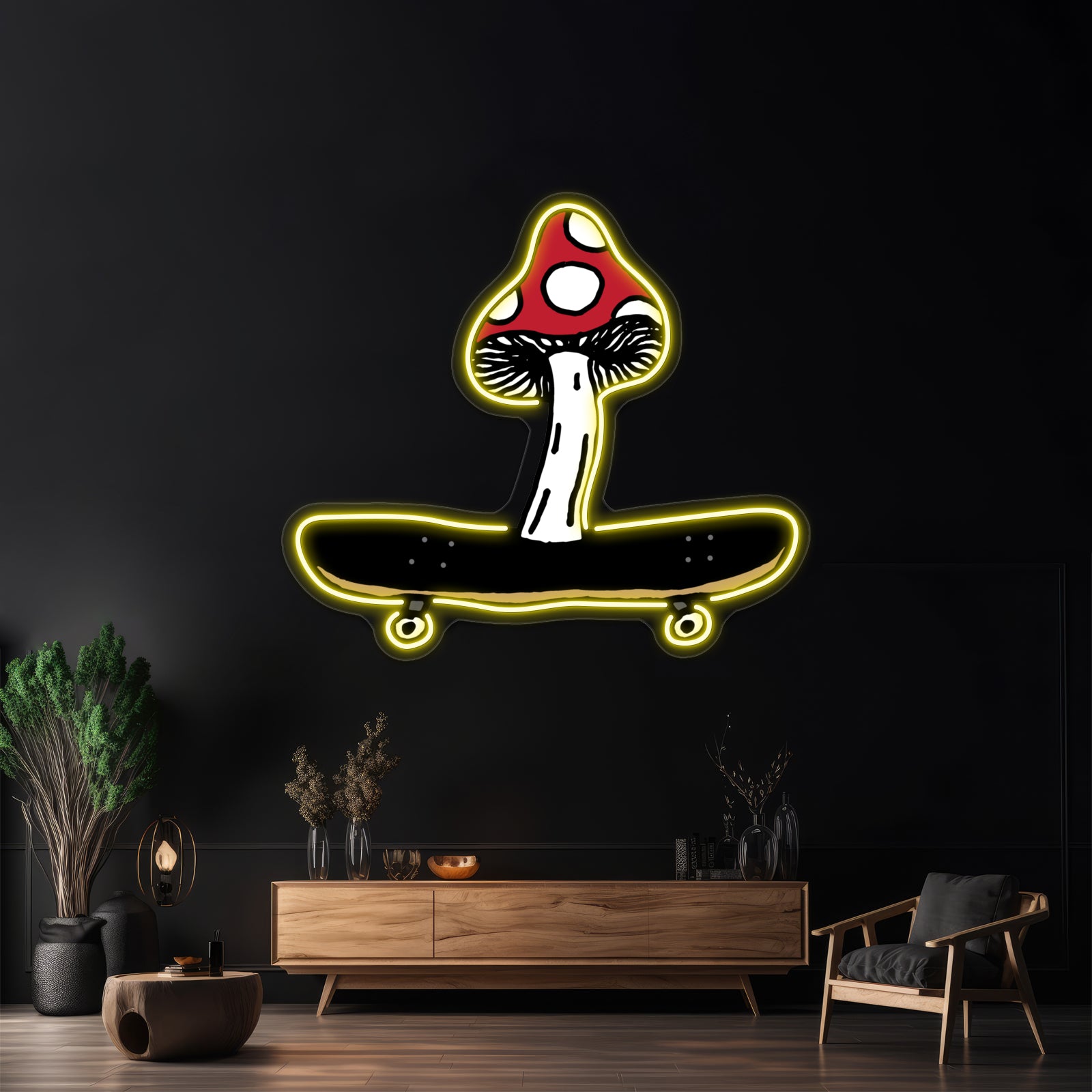 Shroom On A Board Wall Artwork Neon Signs | Shineneon