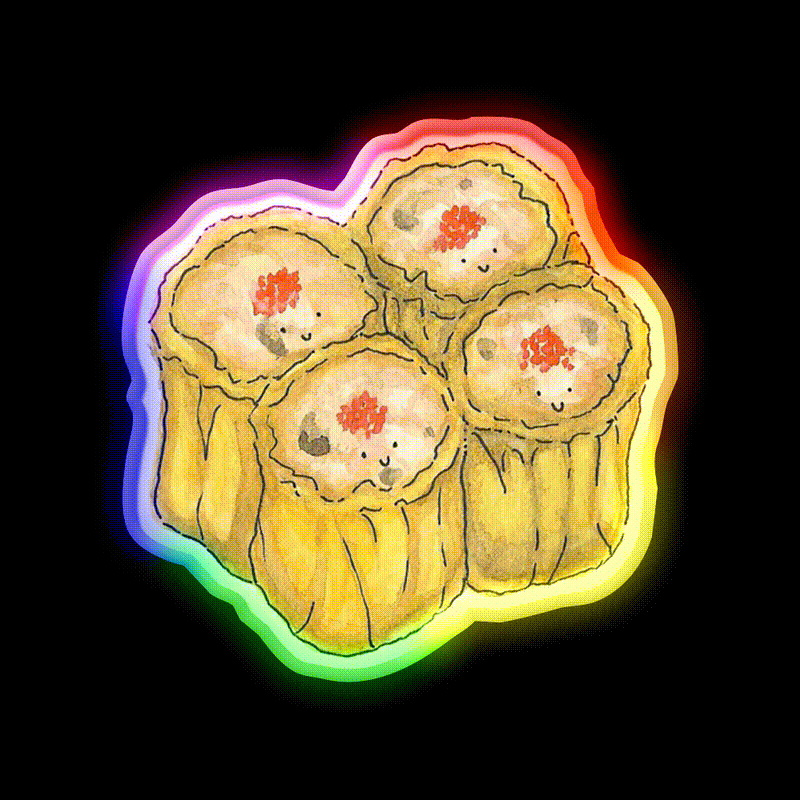 Shui Mai Led Neon Sign Chinese Food Rgb Color - LED neon sign close-up detail